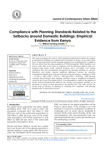 Compliance with Planning Standards Related to the Setbacks around Domestic Buildings: Empirical Evidence from Kenya 