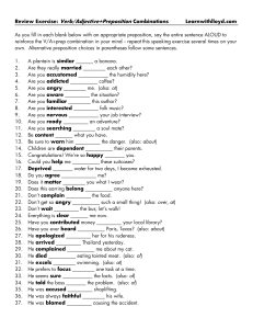 Prepositions Verbs & Adjectives