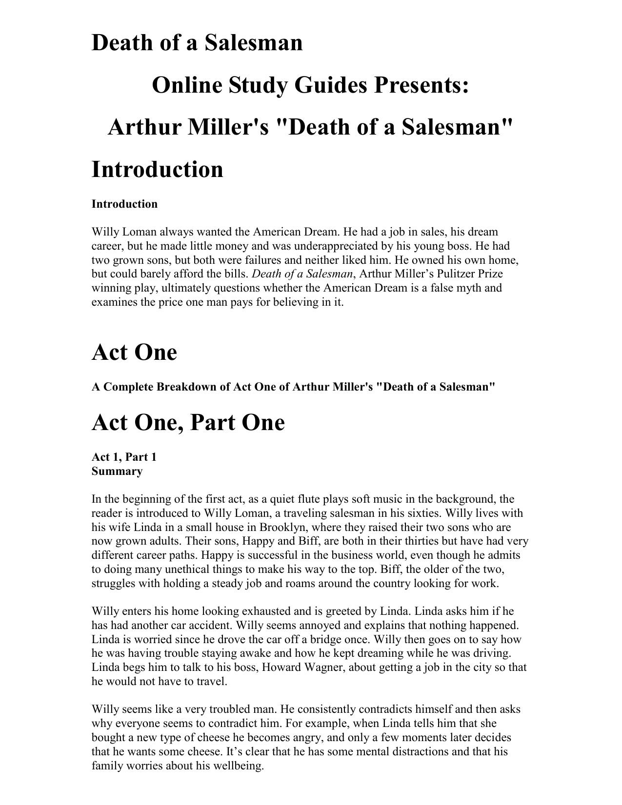 death of a salesman script act 2