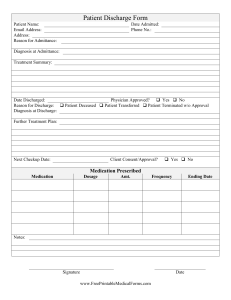 Patient Discharge Form