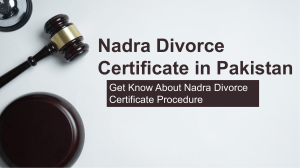 Best Lawyer for Nadra Divorce Certificate in Pakistan