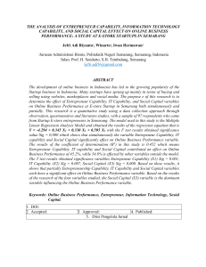 Pengaruh Kemampuan Wirausaha, TI, Modal Sosial pada Kinerja Bisnis Online