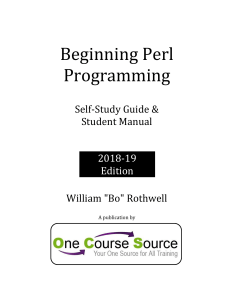 Beginning Perl Programming Self-Study Guide