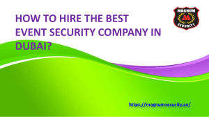 How to Hire the Best Event Security Company in Dubai