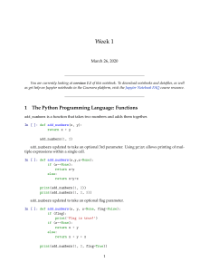 The Python Programming Language: Functions