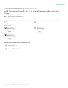 Acid-Base Accounting to Predict Post-Mining Draina