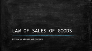 LAW OF SALES OF GOODS