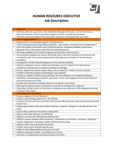 Human Resource Executive Job Description