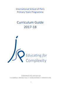 PYP Curriculum Guide（International School of Paris）