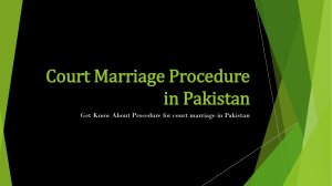 Legal Way For Procedure of Court Marriage in Pakistan
