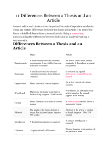 11 Differences Between a Thesis and an Article