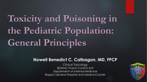 Toxicity and Poisoning in the Pediatric Population General Principles