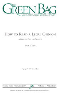 How to Read a Legal Opinion: A Guide for Law Students