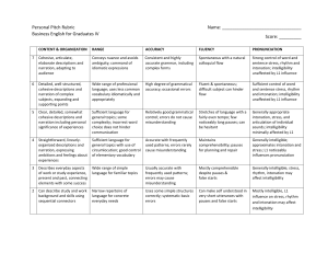 personal pitch rubric