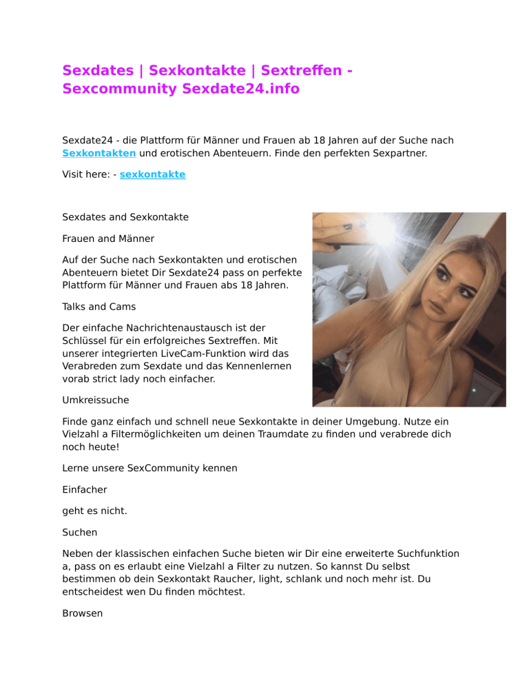 Sexkontakten Info