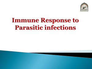 Immuity to prasitic  infection