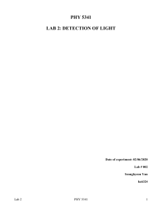 Lab 2 Detection of Light