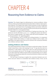 Reasoning from Evidence to claims. Writing Analytically. -117-133