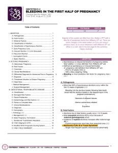 Obstetrics: Bleeding in Early Pregnancy - Lecture Notes