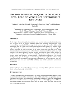 Factors infleuncing quality of mobile apps