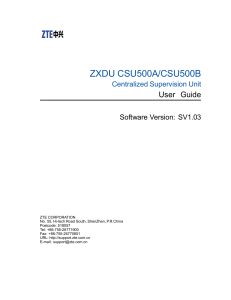 ZXDU CSU500A,CSU500B SV1 03 Centralized