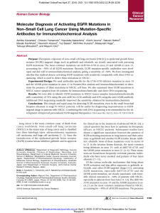 Molecular Diagnosis of Activating EGFR Mutations in Non–Small Cell Lung Cancer Using Mutation-Specific Antibodies for Immunohistochemical Analysis