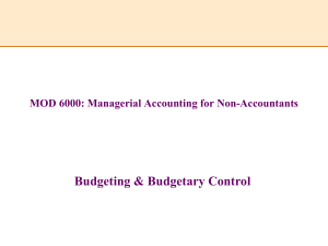 Week 10 and 11 - Budgeting and Budgetary Control..SS2020