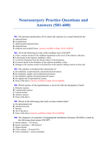 Neurosurgery Practice Questions and Answers (501-600)