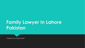 Professional Family Lawyer in Lahore For Solution of Family Cases