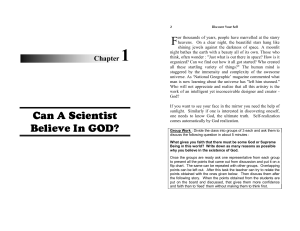 1.Can a Scientist believe in God