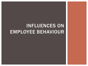 2. Influences on Employee Behaviour