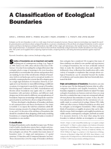 A Classification of Ecological Boundaries