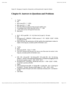 Answers to Economics Questions: Competitive Markets