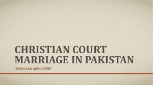 Get Know About Christian Marriage Law For Christian Marriage in Pakistan