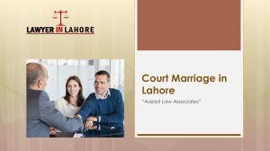 Get Know Regarding Court Marriage Procedure in Pakistan
