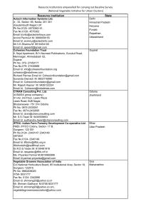 Empanelled  Resource Institutions for Baseline Survey