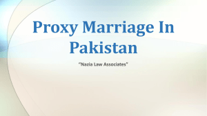 Professional Proxy Marriage Lawyer in Pakistan For Proxy Marriage in Pakistan