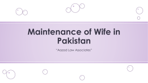 Best Lawyer For Maintenance of Wife in Pakistan - Advocate Azad