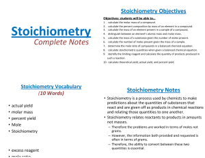 Stoichiometry and Mole Calculation Notes