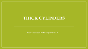 Thick Cylinders-Theory, Derivations and Numerical Problems
