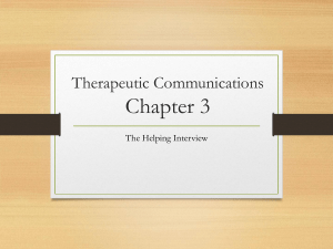 Therapeutic Communications Chapter 03
