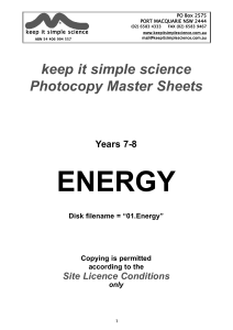 Energy year 7 - 8