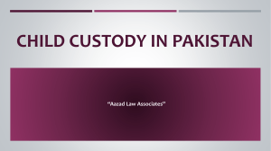 Best Lawyer For Suit of Custody of Children in Pakistan