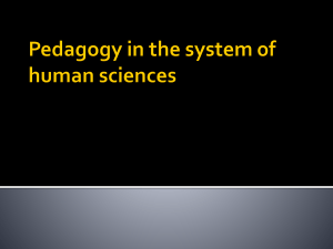 Pedagogy in the sytem of human sciences