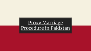 Get Know About Legal Procedure For Proxy Marriage in Pakistan