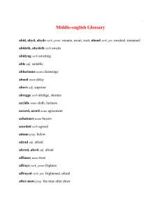 Middle english Glossary