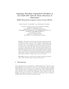 Linguistic Metadata Augmented Classifiers at the CLEF 2017 Task for Early Detection of Depression