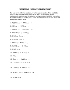 chemical reactions review assignment