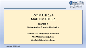Chapter 2 Vector Algebra  Vector Mechanics