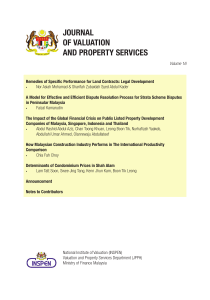 Journal of Valuation and Property Services